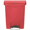 Rubbermaid Commercial Products Slim Jim Step-On 8 Gal. Red Plastic Front Step Trash Can