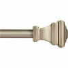 Kenney Fast Fit Easy Install Milton 36 in. - 66 in. Adjustable Single Curtain Rod 5/8 in. Dia. Pewter with Square Finials