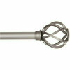 Kenney Cage 48 In. - 86 In. Adjustable 5/8 In. Single Standard Decorative Window Curtain Rod In Pewter