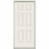 Masonite 36 In. X 80 In. 6-Panel Left Hand Inswing Primed White Smooth Fiberglass Prehung Front Exterior Door