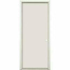 Masonite Utility 36 In. X 80 In. Flush Left Hand/Inswing Paintable Primed Gray Primed Steel Prehung Front Door With Brickmold