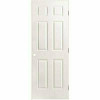 Masonite 28 In. X 80 In. 6-Panel Left-Handed Solid Core Textured Primed Composite Single Prehung Interior Door - 204638773