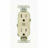 Leviton 15 Amp Commercial Grade Tamper Resistant Side Wired Self Grounding Duplex Outlet, Light Almond