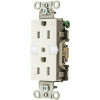 Hubbell Wiring Style Line 15 Amp 125-Volt Outdoor Tamper Resistant Gfci Duplex Outlet With Nightlight, White