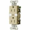 Hubbell Wiring Commercial 15 Amp Tamper Resistant Decorator Nightlight Duplex Outlet, Ivory