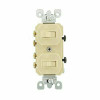 Leviton 15 Amp Commercial Grade Combination Two 3-Way Toggle Switches, Ivory