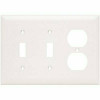 Legrand White 3-Gang 1-Toggle/1-Duplex Wall Plate (1-Pack)
