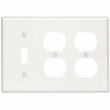 Leviton White 3-Gang 1-Toggle/2-Duplex Wall Plate (1-Pack)