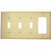 Leviton Ivory 3-Gang 2-Toggle/1-Decorator/Rocker Wall Plate (1-Pack) - 3575644