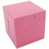 Southern Champion Tray Pink Non-Window Bakery Box W/Tuck-In Lid 4 X 4 X 4" (200 Per Case)