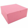 Southern Champion Tray Pink Non-Window Bakery Box 9 X 9 X 4" (200 Per Case)
