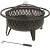 Pleasant Hearth Harmony 36 In. W X 22.8 In. H Round Steel Wood Burning Black Fire Pit