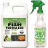 Harris 128 oz. Organic Liquid Fish Fertilizer for Plants and 360-Degree Angle Spray Bottle Value Pack