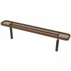 Everest 6 Ft. Brown In-Ground Mount Park Bench Without Back