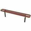 Everest 6 Ft. Burgundy In-Ground Mount Park Bench Without Back