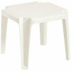 Grosfillex Miami White Square Plastic Outdoor Side Table