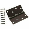 Everbilt 4 In. Square Corner Matte Black Door Hinge (24-Pack)