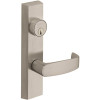 80 Series Exit Trim, L-Handle, Use W/Rim & Mortise Exit Devices, La Keyway, Electronic Locking, Satin Chrome, 24 Vdc Rhr