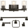 Globe Electric Dakota 20 In. 3-Light Matte Black Vanity Light With Accessories