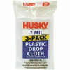 Husky 9 Ft. X 12 Ft. 0.7 Mil Drop Cloth (3-Pack)