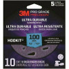 3M Pro Grade Precision 5 In. 100-Grit Ultra Durable Universal Hole Sanding Disc (10-Pack)