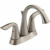 Delta Lahara 4 In. Centerset 2-Handle Bathroom Faucet With Metal Drain Assembly In Stainless