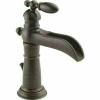 Delta Victorian Single Hole Single-Handle Open Channel Spout Bathroom Faucet With Metal Drain Assembly In Venetian Bronze