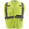 Milwaukee Large/X-Large Yellow Class 2 Breakaway Polyester Mesh High Visibility Safety Vest With 9-Pockets