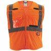 Milwaukee 2X-Large/3X-Large Orange Class-2 Breakaway Polyester Mesh High Visibility Safety Vest With 9-Pockets