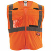Milwaukee 4X-Large/5X-Large Orange Class 2 Breakaway Polyester Mesh High Visibility Safety Vest With 9-Pockets