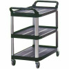Rubbermaid Commercial Products 20 In. W 300 Lbs. Capacity Polypropylene/Metal Utility Cart With Swivel Casters In Black