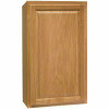 Hampton Bay Hampton 21 in. W x 12 in. D x 36 in. H Assembled Wall Kitchen Cabinet in Medium Oak