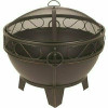 Pleasant Hearth Bellora 28 in. Round Steel Fire Pit in Rubbed Bronze with Cooking Grid