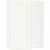 Hampton Bay Shaker Satin White Stock Assembled Wall Kitchen Cabinet (27 in. X 36 in. X 12 In.)