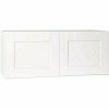 Hampton Bay Shaker Satin White Stock Assembled Wall Bridge Kitchen Cabinet (36 in. X 23.5 in. X 12 In.)