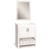 Glacier Bay Spa 30.5 In. W Bath Vanity In White With Cultured Marble Vanity Top In White With White Basin And Mirror