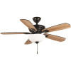 Hampton Bay Wellston II 44 in. LED Matte Black Ceiling Fan with Light Kit
