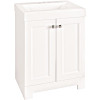 Glacier Bay Shaila 24.5 in. W x 16.25 in. D x 35.06 in. H Single Sink Bath Vanity in White with White Cultured Marble Top