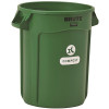 Rubbermaid Commercial Products Brute 32 Gal. Compost Green Round Vented Commercial Trash Can