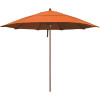 11 ft. Woodgrain Aluminum Commercial Market Patio Umbrella Fiberglass Ribs and Pulley Lift in Tuscan Sunbrella