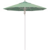 7.5 ft. Silver Aluminum Commercial Market Patio Umbrella Fiberglass Ribs and Pulley Lift in Spectrum Mist Sunbrella