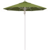 7.5 ft. Silver Aluminum Commercial Market Patio Umbrella Fiberglass Ribs and Pulley Lift in Spectrum Cilantro Sunbrella