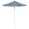 7.5 ft. Silver Aluminum Commercial Market Patio Umbrella Fiberglass Ribs and Pulley Lift in Dolce Oasis Sunbrella