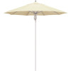 7.5 ft. Silver Aluminum Commercial Market Patio Umbrella Fiberglass Ribs and Pulley Lift in Canvas Sunbrella