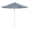 9 ft. Silver Aluminum Commercial Fiberglass Ribs Market Patio Umbrella and Pulley Lift in Dolce Oasis Sunbrella