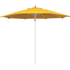 11 ft. Silver Aluminum Commercial Market Patio Umbrella Fiberglass Ribs and Pulley lift in Sunflower Yellow Sunbrella