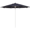 11 ft. Silver Aluminum Commercial Market Patio Umbrella Fiberglass Ribs and Pulley lift in Spectrum Indigo Sunbrella