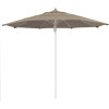 11 ft. Silver Aluminum Commercial Market Patio Umbrella Fiberglass Ribs and Pulley lift in Spectrum Dove Sunbrella