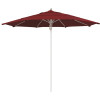 11 ft. Silver Aluminum Commercial Market Patio Umbrella Fiberglass Ribs and Pulley lift in Spectrum Rudy Sunbrella