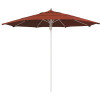 11 ft. Silver Aluminum Commercial Market Patio Umbrella Fiberglass Ribs and Pulley lift in Terracotta Sunbrella